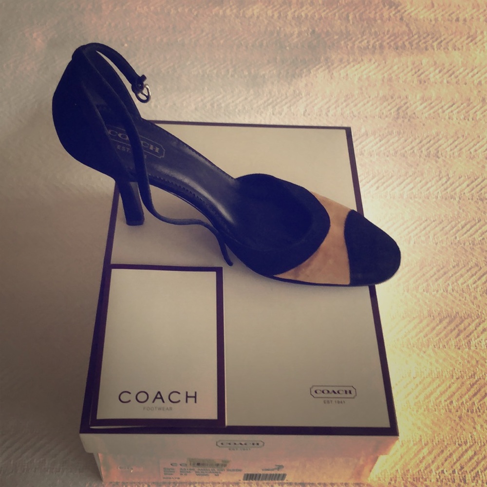 Coach classic heels, two-tone suede